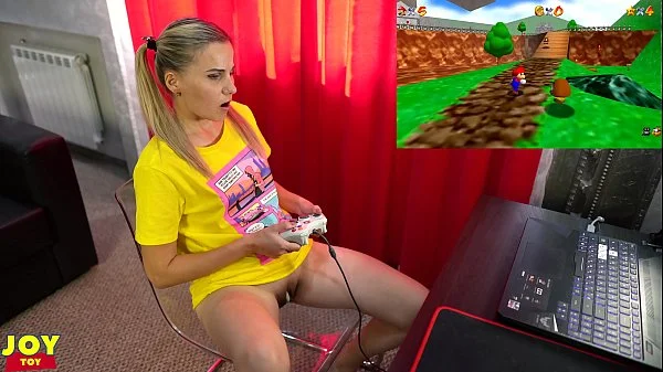 Letsplay Retro Game With Remote Vibrator in My Pussy - OrgasMario By Letty Black