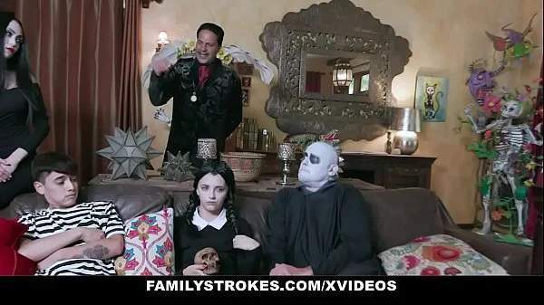 FamilyStrokes - Costumed Teen (Kate Bloom) And Milf (Audrey Noir) Get Fucked Hard And Rough For Halloween